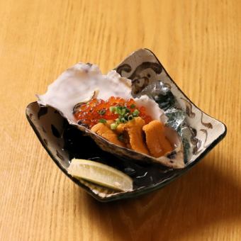 イクラとウニの痛風生牡蠣