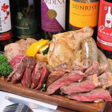 [Good value for money course] 5 dishes with a luxurious meat platter + 140 kinds of all-you-can-eat food & 2 hours of all-you-can-drink! [Renewed]