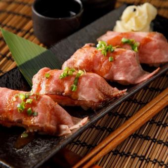 『肉＆魚堪能コース』肉寿司・お造り・ステーキ含む全8品3時間飲み放題付き5600円⇒4600円