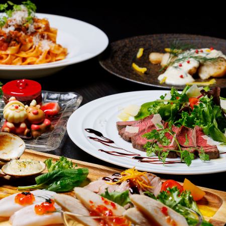 【12/24・25限定】◆クリスマスコース◆フリードリンク付き6,600円<第二部21:30~>