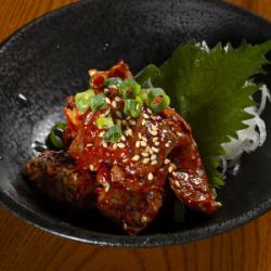 ハラミのチャンジャ風（牛横隔膜）