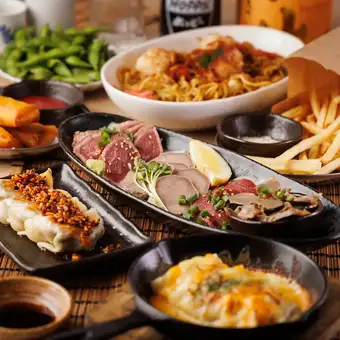 【5000】3種のきのこの味噌もつ鍋や新鮮肉刺し2種盛りなど味わえる◎3時間飲み放題付＜全9品＞