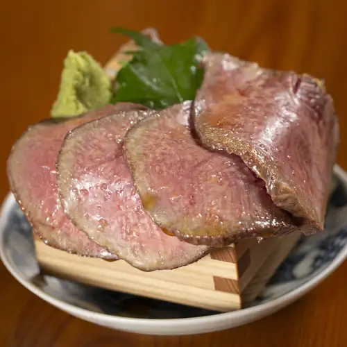 Beef tongue sashimi