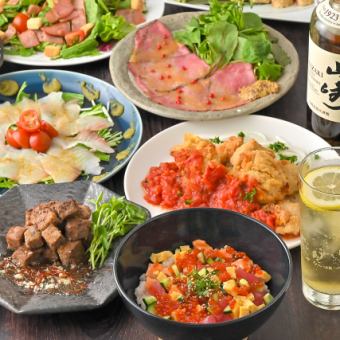 【含2.5小时无限畅饮】鲜鱼生鱼片、肉类、海鲜五花肉散寿司◎来前特制套餐【4,980日元】