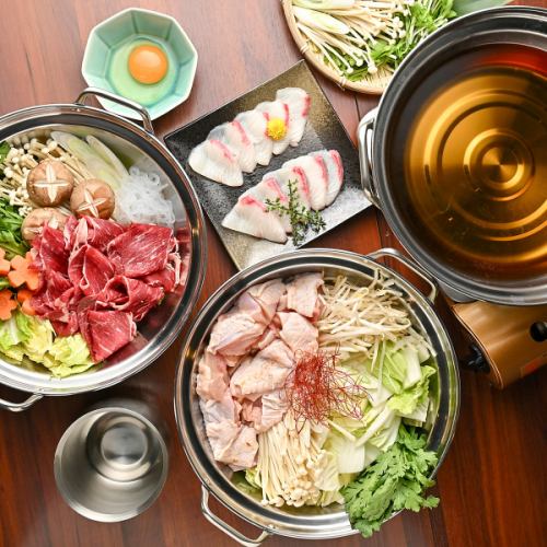 魚も肉も一切妥協なし。旬の味覚を堪能する特製鍋料理