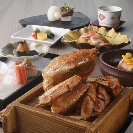 *Optional menu [Okhotsk steamed hair crab] [King crab and vegetable tempura]