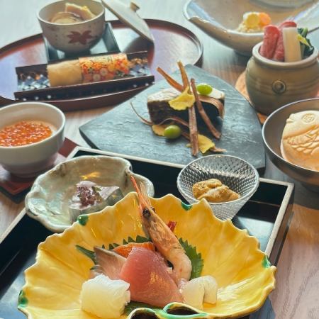 10月限定【會海鮮コース】お造り豪華個人盛・北海道産和牛九条煮等　個別盛料理八品