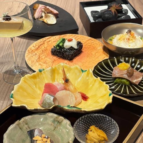 December only [Kai Seafood Course] Eight individually-served dishes including luxurious individual sashimi, fatty tuna shabu-shabu, and Omi duck