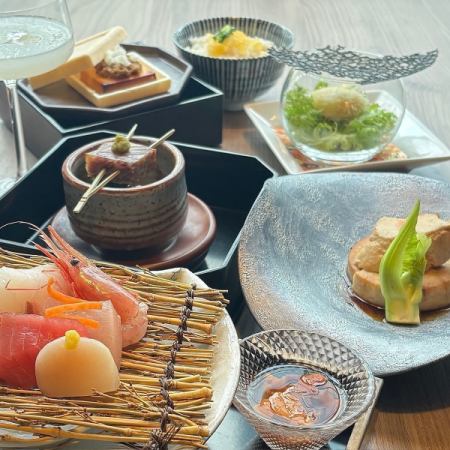 2月限定【會海鮮コース】お造り豪華個人盛・和牛自家製糠漬け炭焼・近江鴨等　個別盛料理八品