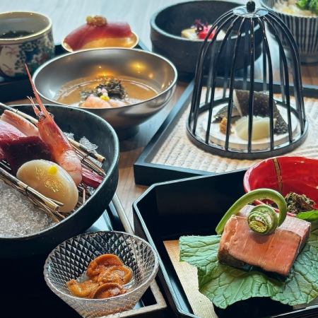 5月限定【會海鮮コース】お造り豪華個人盛　むらさき和牛　等　個別盛料理八品