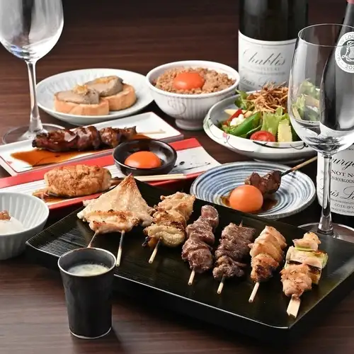 오마카세 코스(통통・오늘의 전채 2종・오마카세 야키토리 5종・계절의 야채 1종)/한 분