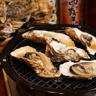 【牡蠣いっぱい焼き牡蠣1.5kgコース】　生ガキ4個＆焼き牡蠣1.5kg！