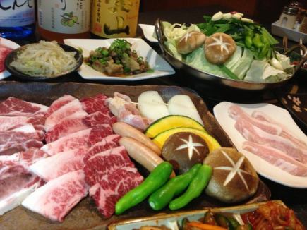 [All-you-can-eat♪] All-you-can-eat domestic yakiniku & offal hotpot 4,400 yen (tax included)