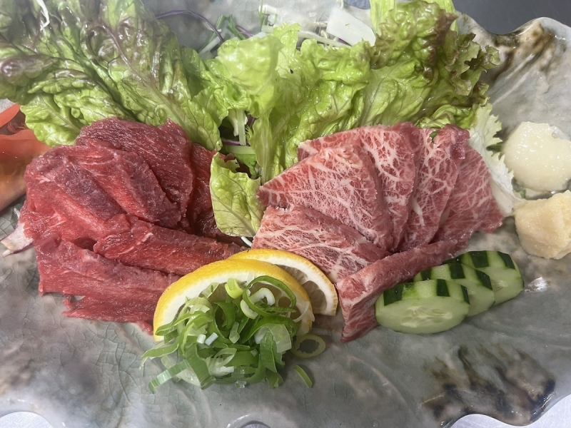 新鮮なお肉の旨みをダイレクトに味わえる【馬刺し】もぜひご賞味ください！