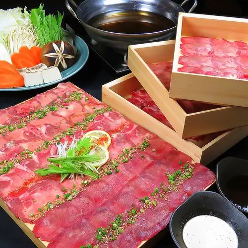 【牛タン・豚しゃぶ食べ放題コース】120分飲み放題付！全7品3980円(税込)