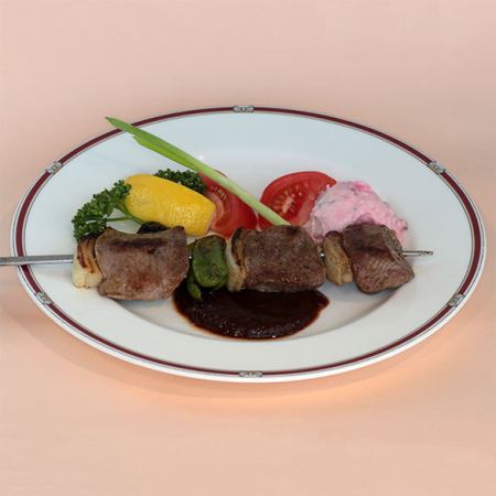 Roasted Lamb Skewer with Plum Sauce