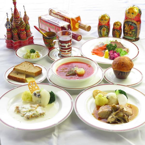 [共8道菜◆]享受肉類和魚類菜餚♪週年紀念套餐☆包括第一杯飲料和甜點盤♪5,800日元