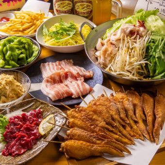 【大満足コース】もつ＆豚レタしゃぶ鍋と名代肥後馬刺付全8品+120分飲み放題付き⇒5500円(税込)