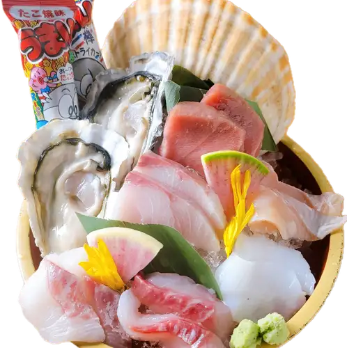本マグロ中トロが入った刺身５種盛り合わせ
