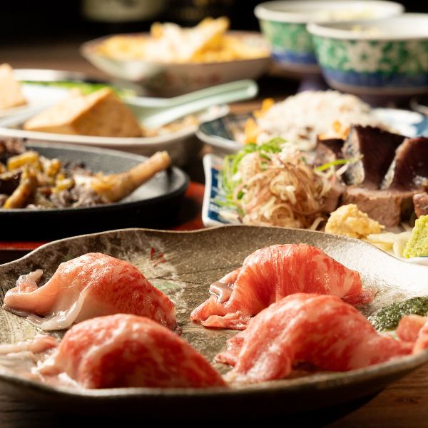 【飲み放題付き(LO2時間/お席2.5時間)】名物鰹の藁焼きや肉寿司を楽しめる　全8品　4800円