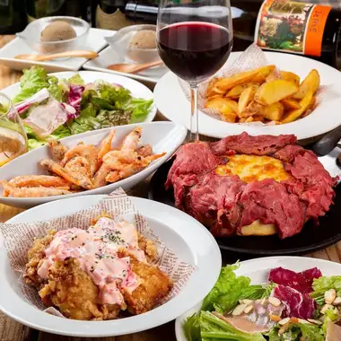 【畅饮套餐】休闲套餐，含您选择的芝加哥风味披萨！⇒ 共6道菜，4500日元