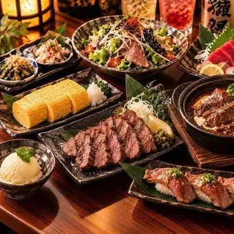 「終極牛舌套餐」 - 包括烤牛舌、炙烤牛舌握壽司等 ◆ 共8道菜 ◆ 4500日圓 [含2小時暢飲]