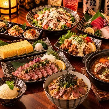 《タンの極コース》熱々牛タンシチュー,炙り牛タン飯含む◆全9品◆5500円【2h飲み放題付き】