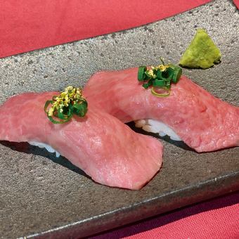 【黒毛和牛づくしコース】和牛の炙り肉寿司＆ステーキ等 全9品⇒5980円(税込)※料理のみ