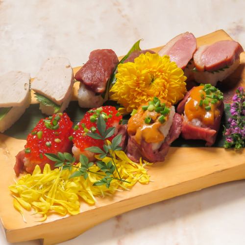 受欢迎的肉寿司和肉刺身
