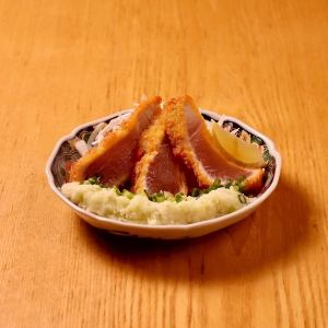 漬けまぐろのレアカツ　山葵おろし添え