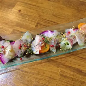 Today's fresh fish carpaccio from Suruga Bay