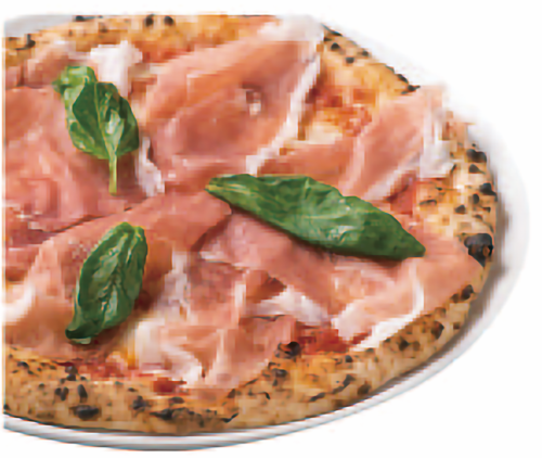 prosciutto and mozzarella pizza