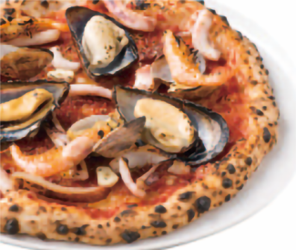 Assorted seafood pizza