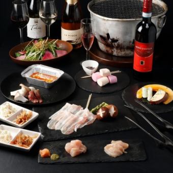 【NIKUMAKIコース】人気の肉巻き串と国産地鶏焼き2.5時間飲み放題付き【9品4500→3500円(税込)
