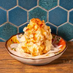 Garlic Mayo Potato Salad with Balsamic Dressing