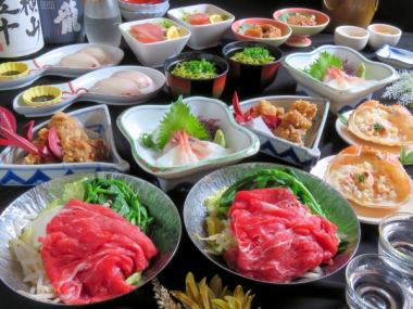 【特别宴会套餐】<保证包间>八云亭的豪华怀石套餐，9道菜，120分钟，含无限畅饮，5,000日元