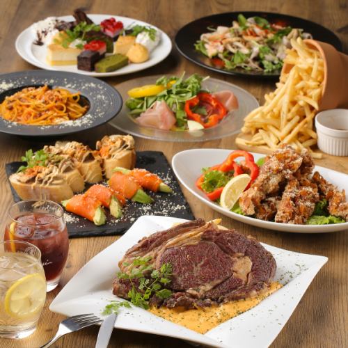 Great for welcome parties and drinking parties◎ Wild sirloin steak x rich, creamy cheese "Meat course" includes 2 hours of all-you-can-drink♪