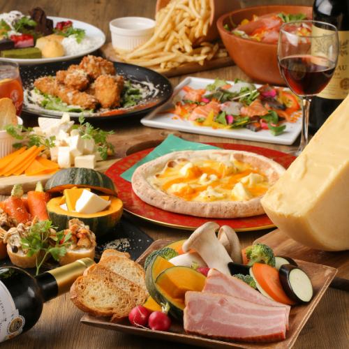 Melty Raclette Cheese x Quattro Formaggi 9-item "Special Cheese Course" with 2 hours of all-you-can-drink