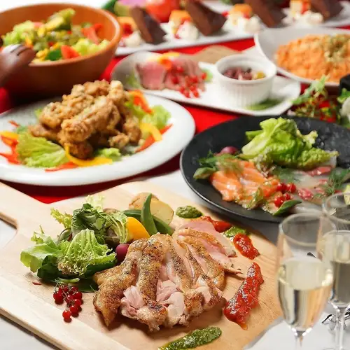 宴会に♪鶏もものロティｘサクサクチーズザンギ『ビストロコース』2時間飲み放題付★4,000円※生ビール無