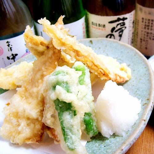 Yuba-wrapped natto tempura