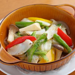 アオリイカと彩り野菜の塩だれ焼き