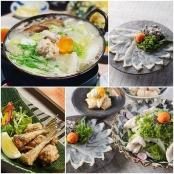 Luxurious blowfish course★Enjoy the blowfish sashimi and hot pot.[Food only]