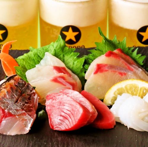 长崎县产的5种鲜鱼拼盘