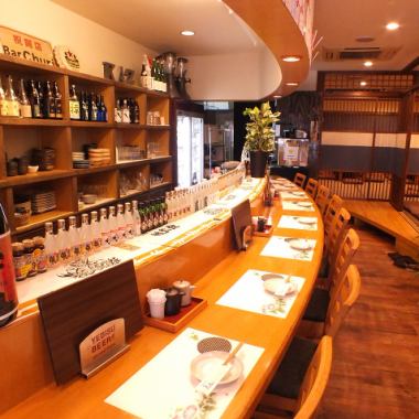 [By yourself] Spacious counter seats are welcomed by one person! Please drop in when you have a quick drink on your way home from work, on a business trip, or when you are traveling.It is a very convenient location, a 2-minute walk from Nagasaki Station.