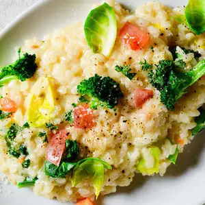 温野菜のRisotto ホワイトバルサミコ風味