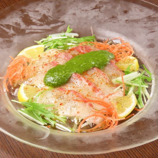 山椒香る旬魚カルパッチョ