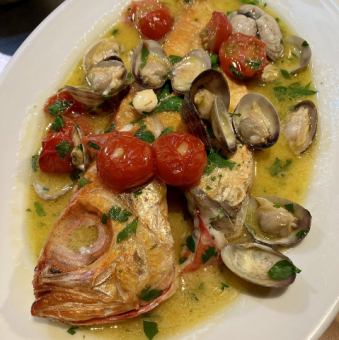 今天的新鮮魚和九十九里蛤acqua pazza
