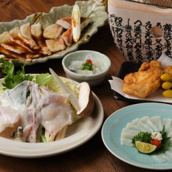 [Full course] Full course of 8 dishes of blowfish dishes including tecchiri, tessa, grilled blowfish and fried blowfish for 8,700 yen◆