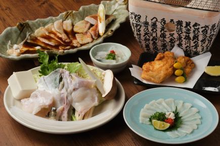 [Full course] Full course of 8 dishes of blowfish dishes including tecchiri, tessa, grilled blowfish and fried blowfish for 8,700 yen◆