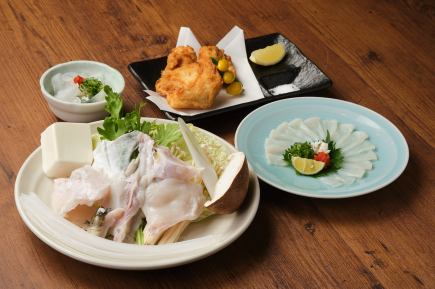 [Nabe-sashimi course] Thick, deep-fried, deep-fried! All the delicious parts of blowfish ♪ Total 7 dishes 6,500 yen◆